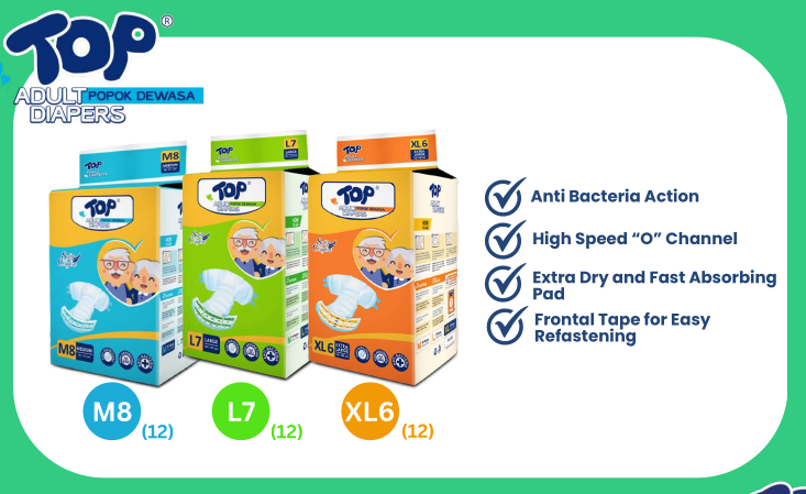 Top Adult Diapers Size L 7+1 X 12