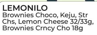 Lemonilo 32 gr Brownies Crispy Cokelat Keju Strawberry Cheese Lemon Cheese 32 gr Cokelat, Keju, Strawberry Cheese, Lemon Cheese