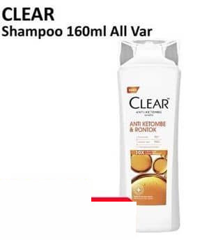 Clear 160 ml Shampoo All Variants 160 ml Active Clean, Anti Hair Fall, Freshness Overdose, Lemon Fresh, Natural Black, Complete Soft Care, Ice Cool Menthol, Coconut Rice Freshness, Super Fresh Apple, Anti Dandruff Complete Care, Anti Ketomb