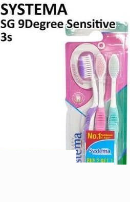 Systema 3 pcs Toothbrush 9Degree Sensitive 3 pcs Nine Degree Sensitive