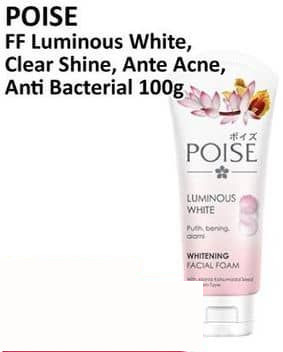 Poise 100 gr Facial Foam Luminous White Clear Shine Anti Acne Anti Bacterial 100 gr Anti Acne, Anti Bacterial, Luminous White, Clear Shine