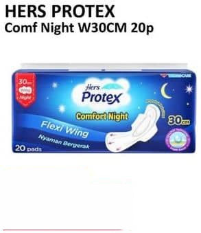 Hers Protex 20 pcs Comfort Night 30cm 30 ml Wing 30cm