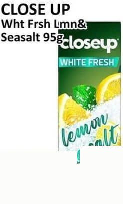Close Up 95 gr Pasta Gigi White Fresh Lemon and Seasalt 95 gr Lemon Essence Sea Salt