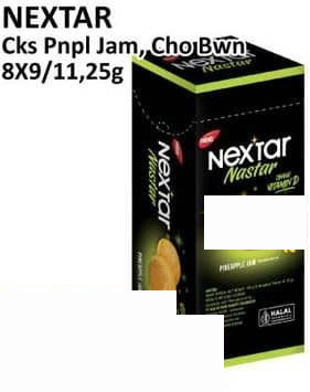 per 8 pcs 9 gr NEXTAR Cookies Nanas Jam Cokelat Bawang 9 gr Nanas Jam, Cokelat Bawang