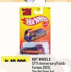 Hot Wheels 1 pcs Car 57TH Anniversary Fast&Furious 2025 The Hot Ones 1 pcs 57TH Anniversary, FastFurious 2025, The Hot Ones