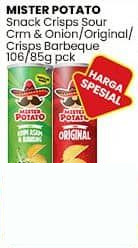 Mister Potato 85 gr Snack Crisps Sour Cream & Onion Original Barbeque 85 gr Original