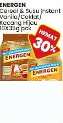 Energen per 10 pcs 35 gr Cereal & Susu Instant Vanila Cokelat Kacang Hijau 35 gr Vanila, Cokelat, Kacang Hijau