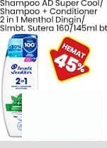 Head & Shoulders 145 ml Shampoo Anti Dandruff Super Cool Menthol Dingin Lembut Sutera 145 ml Anti Dandruff Super Cool, Menthol Dingin, Lembut Sutera