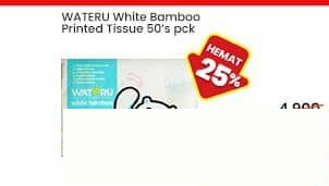 WATERU White Bamboo Printed Tissue 50 sheet