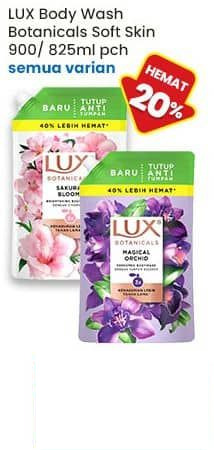 LUX 825 ml Body Wash Botanicals Soft Skin Semua Varian 825 ml Soft Rose