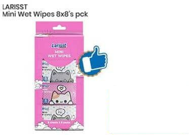 Larisst per 8 pcs 8 sheet Mini Wet Wipes 8 sheet