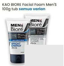 100 gr KAO BIORE Facial Foam Men's Semua Varian 100 gr Oil Balance, Bright Expert, Bright Oil Clear, Double Scrub Acne Bacterior, Oil Buster Acne Action, Double Scrub Deep Fresh, Double Scrub Cool Oil Clear, Double Scrub White Energy, White