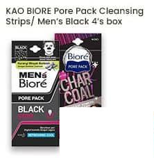 4 pcs KAO BIORE Pore Pack Cleansing Strips Original Men's Black 4 pcs Original, Men's Black