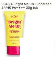 SCORA Bright Me Up Sunscreen SPF40 PA++++ Original 30 gr