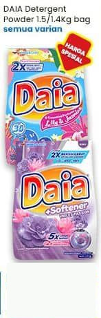 Daia 1500 gr Detergent Powder Semua Varian 1.5 kg Putih, Bunga, + Softener Violet, + Softener Pink