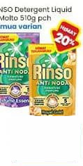 Rinso 510 ml Detergent Liquid Molto Semua Varian 510 gr + Molto Pink Rose Fresh