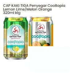 Cap Kaki Tiga 320 ml Penyegar Cooltopia Lemon Lime Melon Orange 320 ml Lemon Lime, Melon Orange