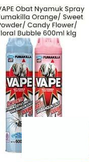 600 ml VAPE Obat Nyamuk Spray Fumakilla Orange Sweet Powder Candy Flower Floral Bubble 600 ml Floral Bubble, Candy Flower, Sweet Powder, Orange