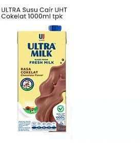 Ultra Milk 1000 ml Susu Cair UHT Cokelat 1000 ml Cokelat