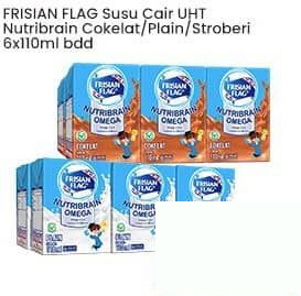 Frisian Flag per 6 pcs 110 ml Susu Cair UHT Nutribrain Cokelat Plain Stroberi 110 ml Cokelat, Plain, Stroberi