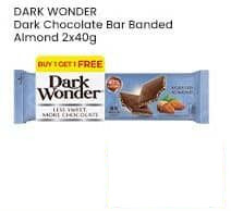 DARK WONDER Dark Chocolate Bar Banded Almond Almond 40 gr