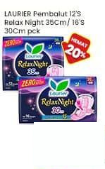 Laurier 1 pcs Pembalut Relax Night 35cm 30cm 1 pcs 35cm, 30cm [IND-1113214]