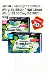 Laurier 1 pcs Pembalut Relax Night Gathers Wing 40cm Natural Clean Wing 35cm Natural Clean 30cm 1 pcs Relax Night Gathers Wing 40cm, Natural Clean Wing 35cm, Natural Clean 30cm