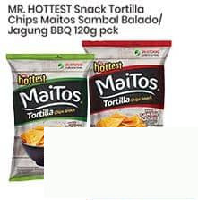 120 gr MR. HOTTEST Snack Tortilla Chips Sambal Balado Jagung Bakar 120 gr Sambal Balado, Jagung Bakar