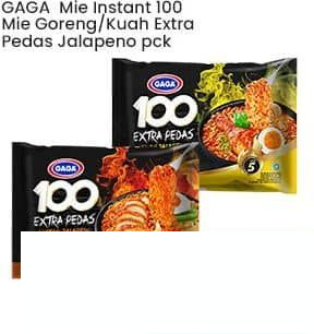 Gaga 85 gr Mie Instant 100 Extra Pedas Mie Goreng Jalapeno Kuah Jalapeno 85 gr Goreng Jalapeno