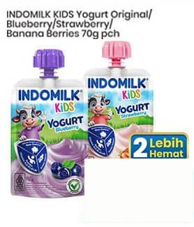 Indomilk 70 gr Kids Yogurt Original Blueberry Strawberry Banana Berries 70 gr Banana Berries, Blueberry, Strawberry, Original