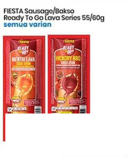 Fiesta 55 gr Sausage Bakso Ready To Go Lava Series Mentai Lava Hickory BBQ 55 gr Lava Series, Mentai Lava, Hickory BBQ