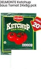 per 24 pcs 8 gr DELMONTE Saus Tomat Tomat 8 gr Tomat
