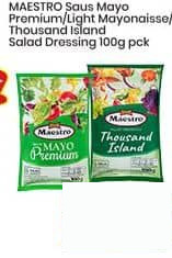 Maestro 100 gr Saus Mayo Premium Light Mayonnaise Thousand Island Salad Dressing 100 gr Premium, Light Mayonnaise, Thousand Island Salad Dressing