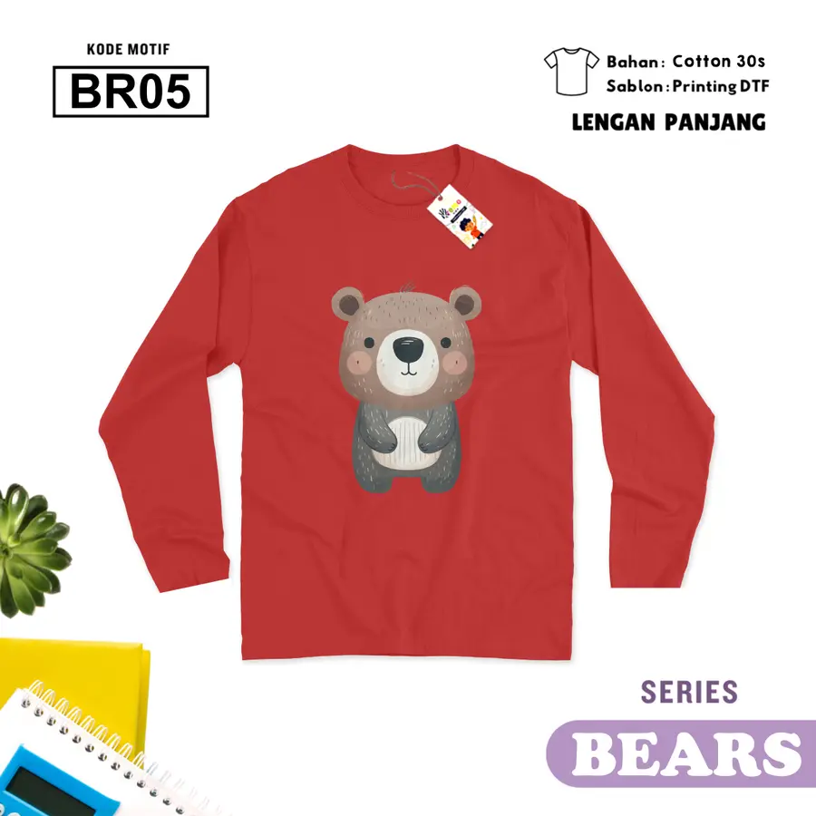 BR05 - Kaos Kids/Junior Cotton 30s Panjang [Varian: S Kids (1-2 y) / Biru Turkish]