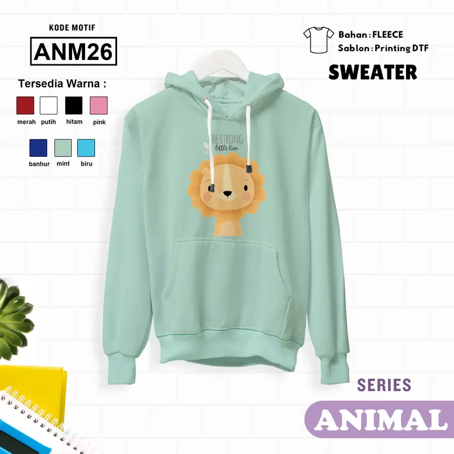 ANM26- Sweater Kids Fleece Panjang [Varian: L (5-6 y) / Banhur]