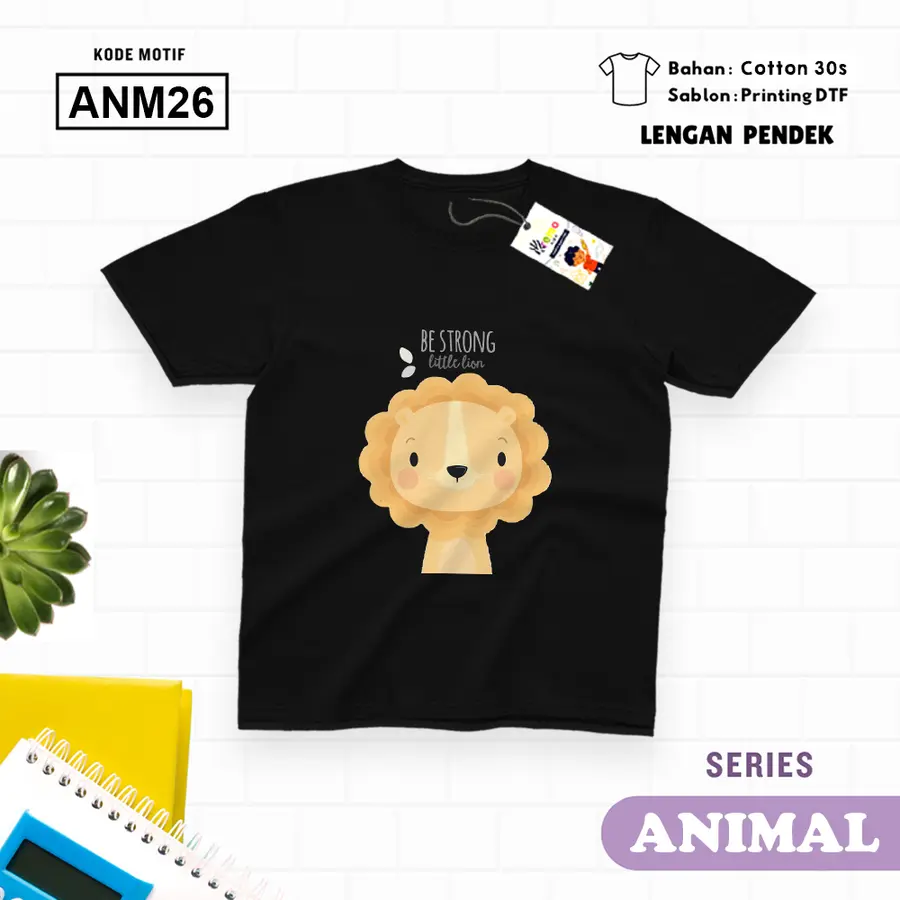 ANM26 - Kaos Kids/Junior Cotton 30s Pendek [Varian: L Junior (11-12 y) / Biru Turkish]