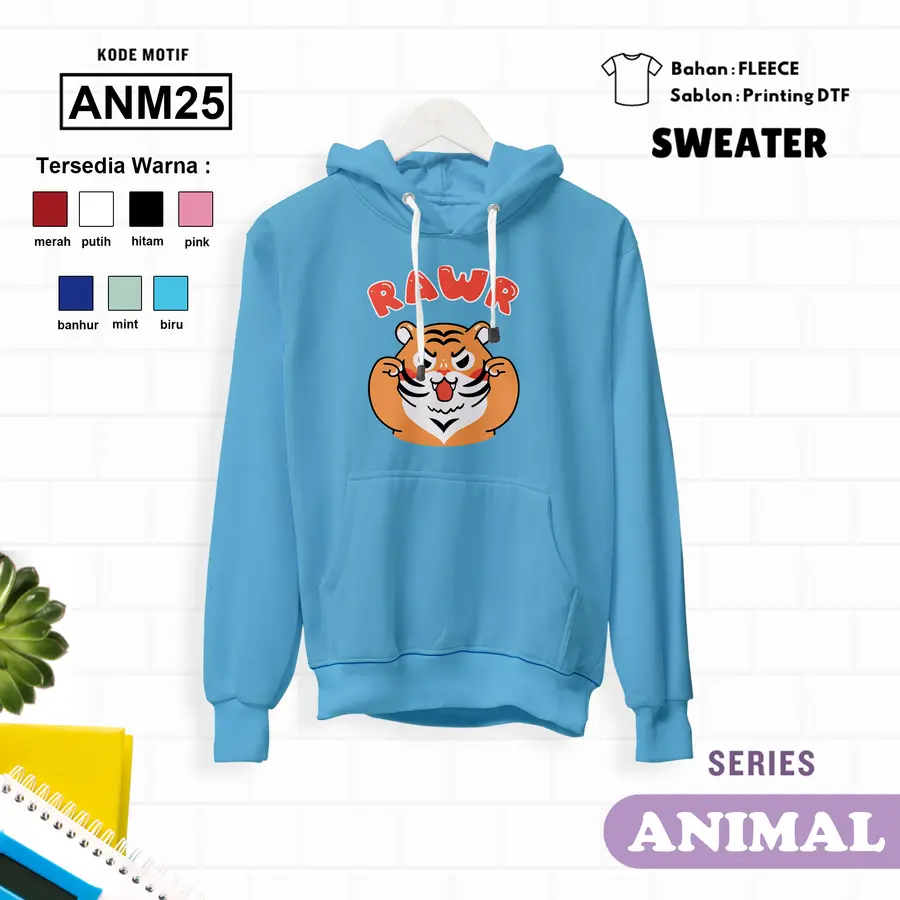 ANM25- Sweater Kids Fleece Panjang [Varian: L (5-6 y) / Banhur]
