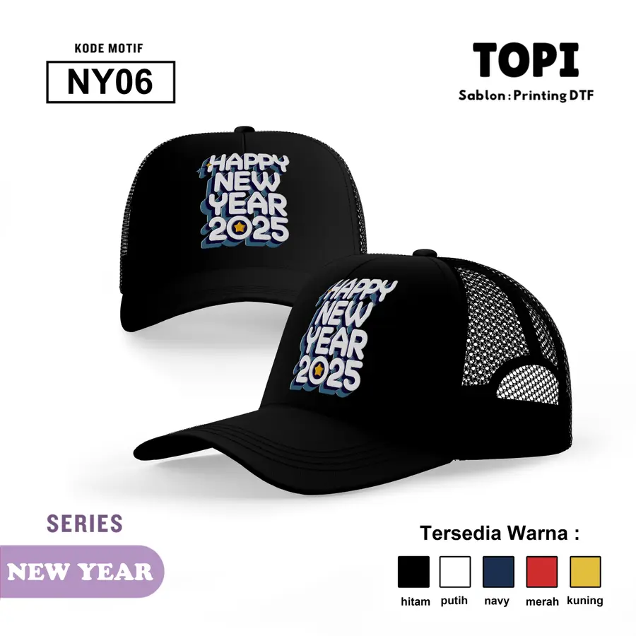 NY06 - Topi [Varian: Hitam]