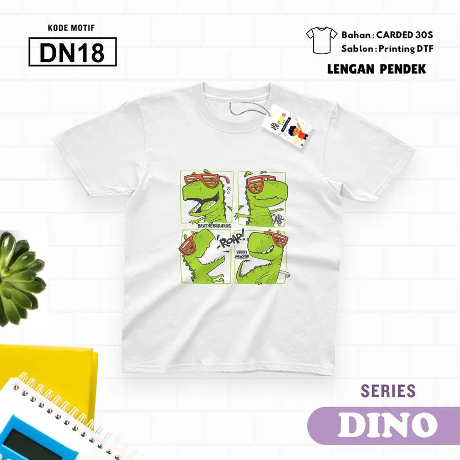 DN18 - Kaos Dewasa Cotton 30s Pendek [Varian: M / Biru Turkish]