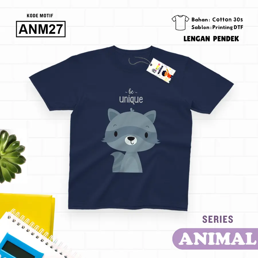 ANM27 - Kaos Dewasa Cotton 30s Pendek [Varian: M / Biru Turkish]