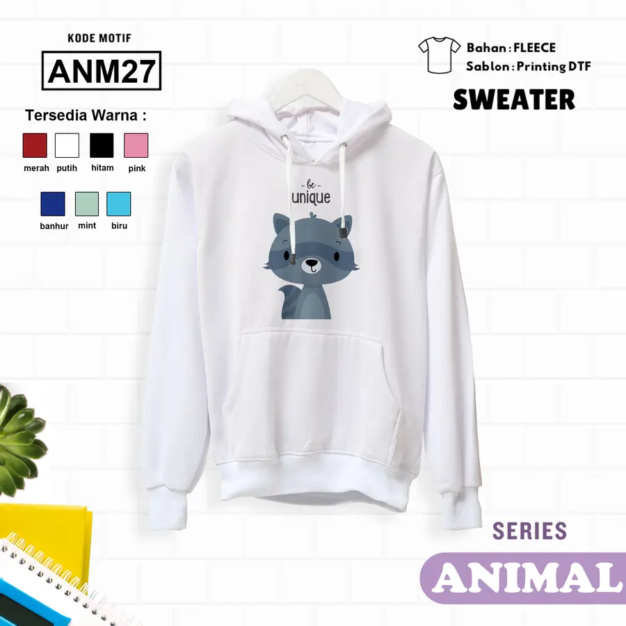 ANM27- Sweater Kids Fleece Panjang [Varian: L (5-6 y) / Banhur]