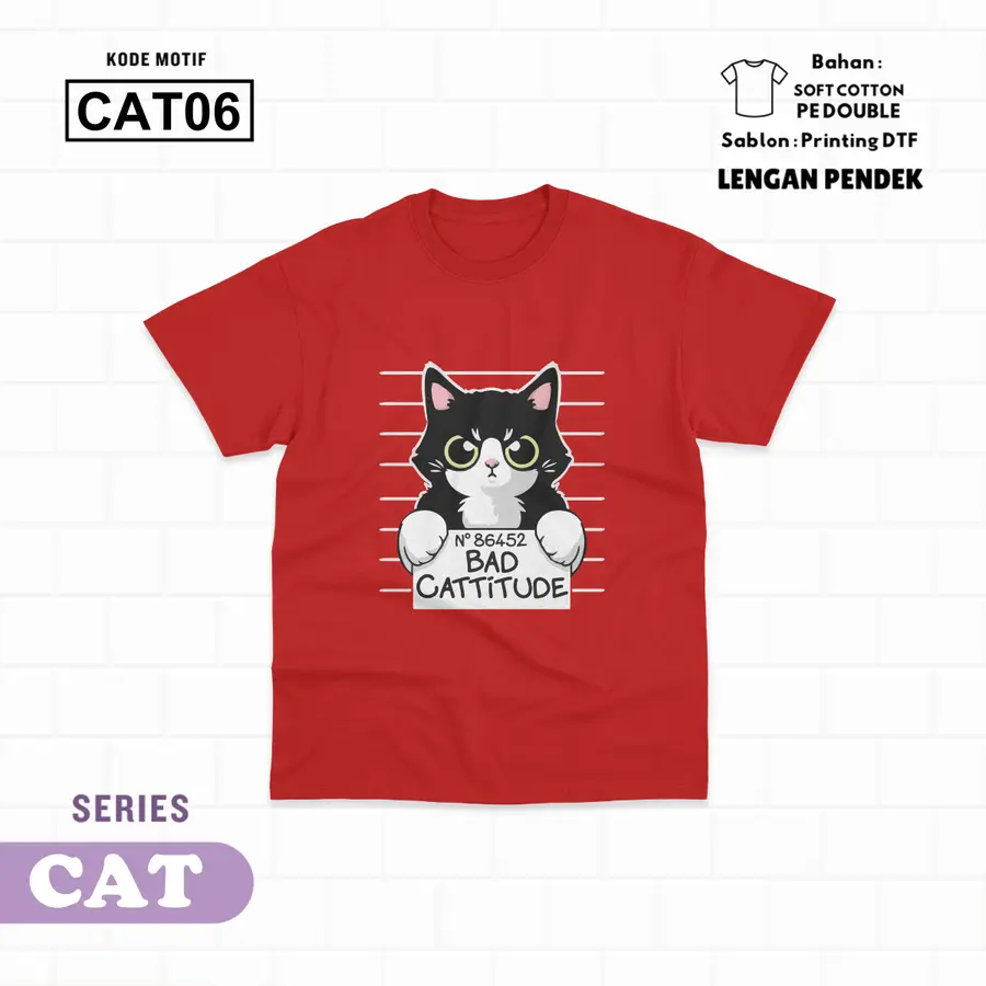 CAT06 - Kaos Kids Soft Cotton Pendek [Varian: L (5-6 y) / Hitam]