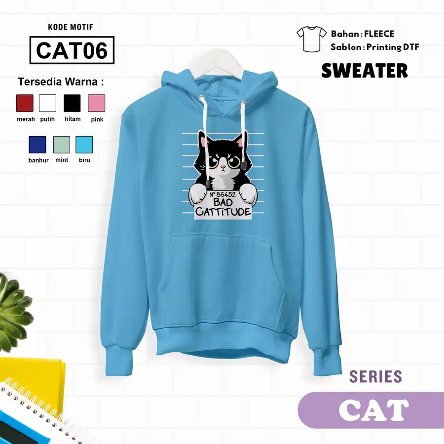 CAT06 - Sweater Kids Fleece Panjang [Varian: L (5-6 y) / Biru]
