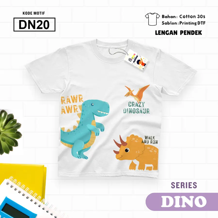 DN20 - Kaos Dewasa Cotton 30s Pendek [Varian: M / Biru Turkish]
