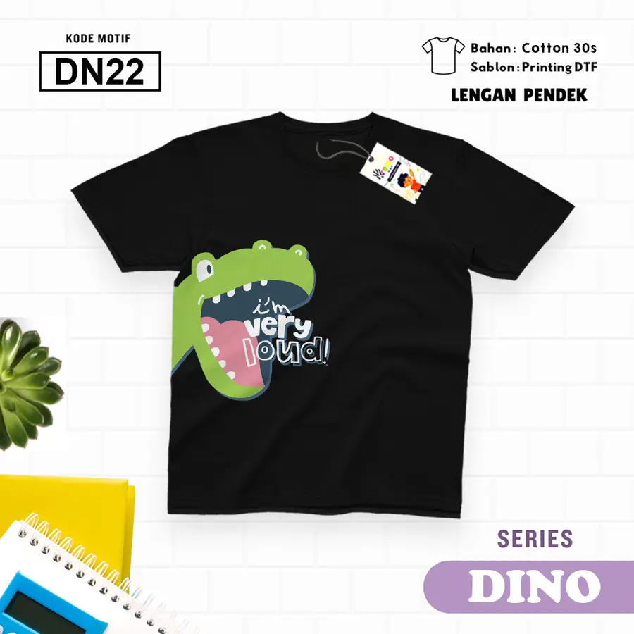 DN22 - Kaos Kids/Junior Cotton 30s Pendek [Varian: S Kids (1-2 y) / Biru Turkish]