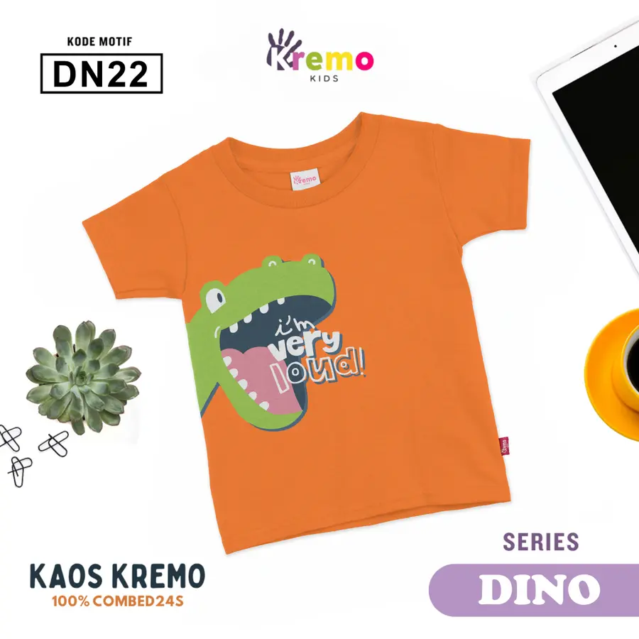 DN22 - Kaos Kids Combed 24s Pendek [Varian: S (3-4 y) / Biru]