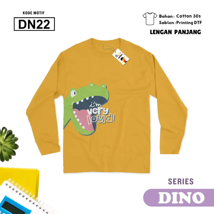 DN22 - Kaos Kids/Junior Cotton 30s Panjang [Varian: S Kids (1-2 y) / Biru Turkish]