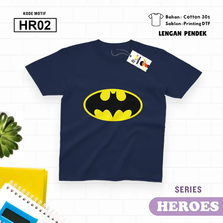 HR02 - Kaos Dewasa Cotton 30s Pendek [Varian: M / Biru Turkish]