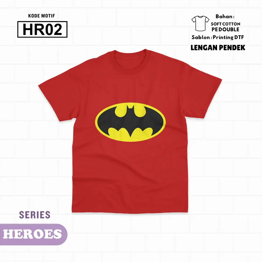 HR02 - Kaos Kids Soft Cotton Pendek [Varian: L (5-6 y) / Hitam]