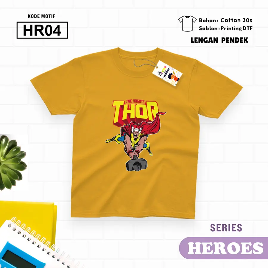 HR04 - Kaos Kids/Junior Cotton 30s Pendek [Varian: S Kids (1-2 y) / Biru Turkish]